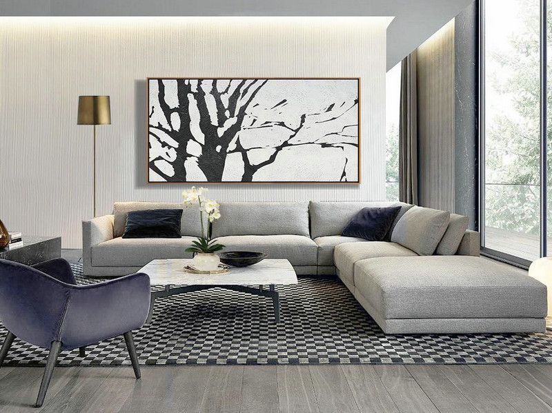 Large Oil Canvas Art,Oversized Horizontal Minimal Art On Canvas - Extra Large Artwork